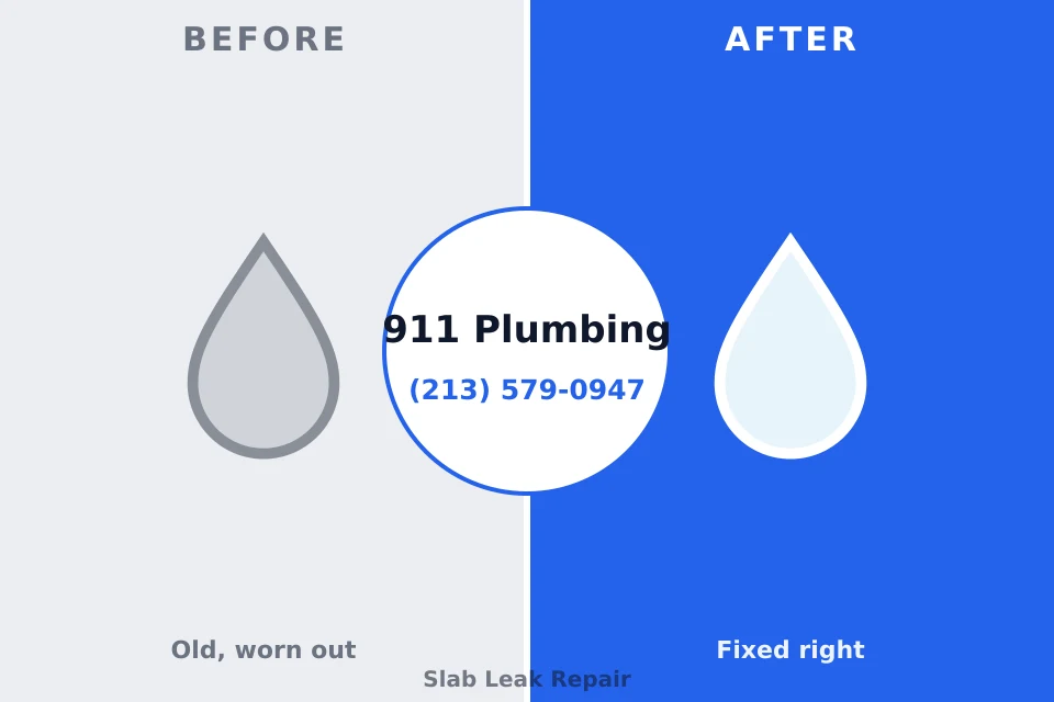 Before and after: plumbing repair Whiteman AFB, MO